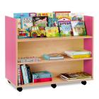 Bubblegum Library Unit With 3 Straight Shelves On Both Sides - view 3