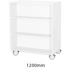 Sturdy Storage - White 1000mm Wide Mobile Double Sided Bookcase - view 2