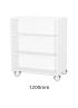 Sturdy Storage - White 1000mm Wide Mobile Double Sided Bookcase - view 2