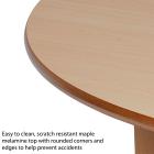 Semi-Circle Melamine Top Wooden Table - 1630 x 560mm - view 2