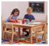 Small Rectangle Melamine Top Wooden Table And 4 Stacking Chairs Set - view 4