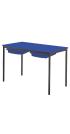 Contract Classroom Tables - Spiral Stacking Rectangular Table with Matching ABS Thermoplastic Edge - With 2 Shallow Trays and Tray Runners - view 2