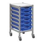 Gratnells Dynamis Single Column Trolley Complete Set - 6 Shallow Trays - view 2