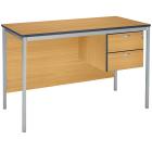 Fully Welded Teachers Desk With PU Edge - 2 Drawer Pedestal - view 1