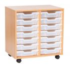 Sturdy Storage Double Column Unit -  14 Shallow Trays - view 1