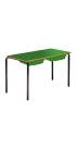 Contract Classroom Tables - Slide Stacking Rectangular Table with Bullnosed MDF Edge - With 2 Shallow Trays and Tray Runners - view 3
