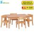 Small Rectangle Melamine Top Wooden Table And 4 Stacking Chairs Set - view 1