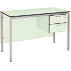 Crushed Bent Teachers Desk With PU Edge - 2 Drawer Pedestal - view 3