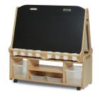 Double-sided 4 Station Easel with Tall Storage Trolley (Preschool) - view 2