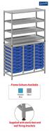 Gratnells Dynamis Tall Treble Column Frame Complete Set - 24 Shallow Trays - view 1