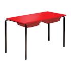 Contract Classroom Tables - Slide Stacking Rectangular Table with Matching ABS Thermoplastic Edge - With 2 Shallow Trays and Tray Runners - view 3