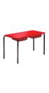 Contract Classroom Tables - Slide Stacking Rectangular Table with Matching ABS Thermoplastic Edge - With 2 Shallow Trays and Tray Runners - view 3