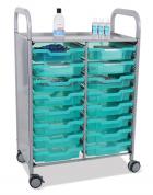 Gratnells Double Callero Plus Antimicrobial Set In Silver With 16 Shallow Trays - view 1