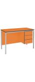 Crushed Bent Teachers Desk With PU Edge - 3 Drawer Pedestal - view 3
