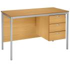 Fully Welded Teachers Desk With MDF Edge - 3 Drawer Pedestal - view 1