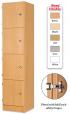 Secondary Height Four Door Locker - 1800mm - view 1