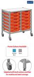 Gratnells Dynamis Double Column Trolley Complete Set - 12 Shallow Trays - view 1
