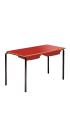 Contract Classroom Tables - Slide Stacking Rectangular Table with Bullnosed MDF Edge - With 2 Shallow Trays and Tray Runners - view 2