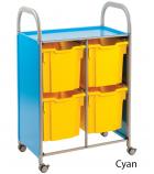 Callero® Double Width Storage Trolley With 4 Jumbo Trays - view 2