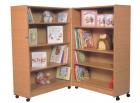 4 Shelf Hinged Bookcase Beech Finish - view 1