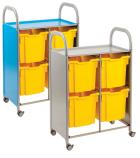Callero® Double Width Storage Trolley With 4 Jumbo Trays - view 1