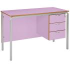Crushed Bent Teachers Desk With MDF Edge - 3 Drawer Pedestal - view 3