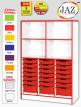 Jaz Storage Range - Triple Width Variety Tray Unit with Open Storage - view 1