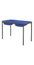 Contract Classroom Tables - Spiral Stacking Rectangular Table with Spray Polyurethane Edge - With 2 Shallow Trays and Tray Runners - view 2
