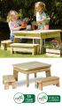 Outdoor Square Table And Bench Set - view 1