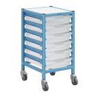 Gratnells Dynamis Single Column Trolley Complete Set - 6 Shallow Trays - view 1