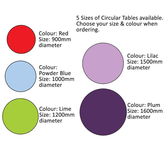 e4e KubbyClass® Circular Tables 5 Diameter Sizes