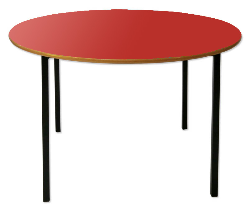 Contract Classroom Tables - Spiral Stacking Circular Table with Bullnosed MDF Edge