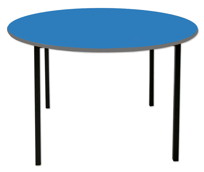 Contract Classroom Tables - Spiral Stacking Circular Table with Spray Polyurethane Edge