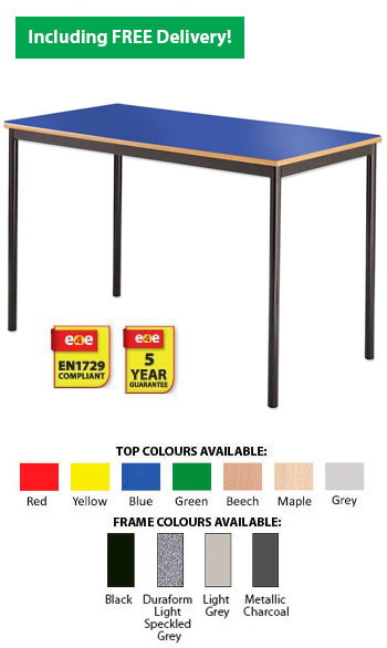 e4e Sale - Spiral Stacking Rectangular Classroom Table 1100 x 550mm (Primary)