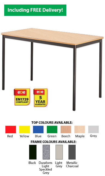 e4e Sale - Spiral Stacking Rectangular Classroom Table 1200 x 600mm (Senior)
