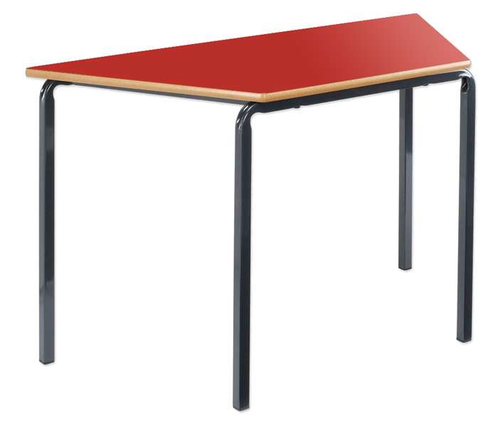 Contract Classroom Tables - Slide Stacking Trapezoidal Table with Bullnosed MDF Edge