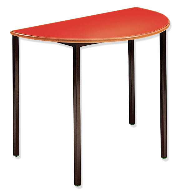Contract Classroom Tables - Spiral Stacking Semi Circular Table with Bullnosed MDF Edge