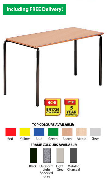 e4e Sale - Slide Stacking Rectangular Classroom Table 1200 x 600mm (Senior)