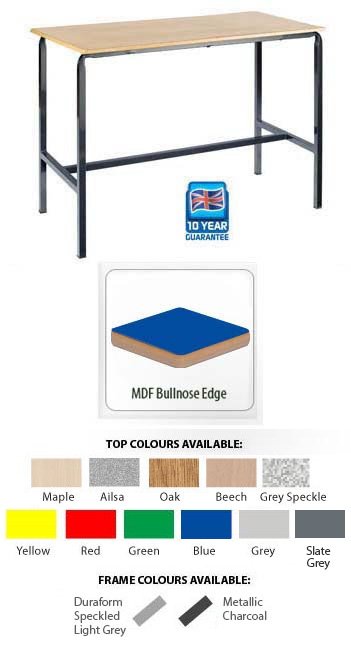 Crush Bent H-Frame Work Table With MDF Edge 