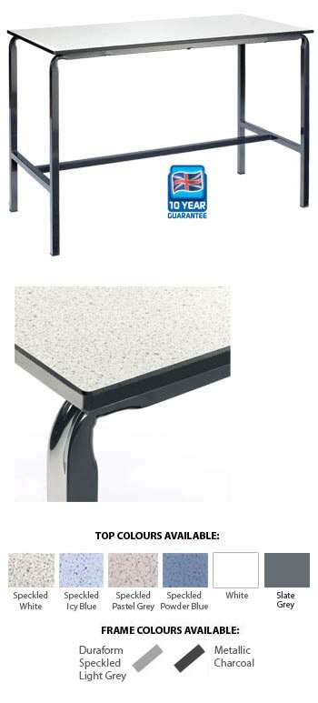Crush Bent H-Frame Work Table With Trespa Top