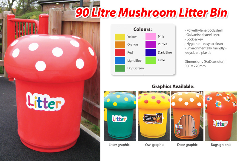 90 Litre Mushroom Litter Bin