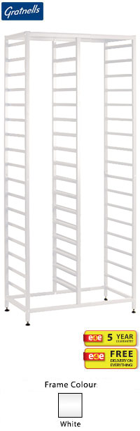 Gratnells Antimicrobial BioCote Compact Tall Double Column Frame - 1850mm With Welded Runners (holds 34 shallow trays or equivalent)