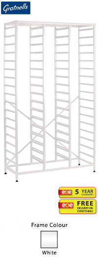Gratnells Antimicrobial BioCote Compact Tall Treble Column Frame - 1850mm With Welded Runners (holds 51 shallow trays or equivalent)