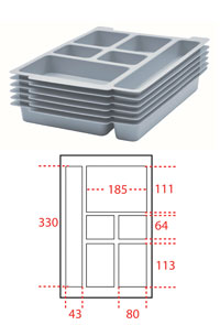 Gratnells Tray Inserts - Office Insert (Pack of 6)