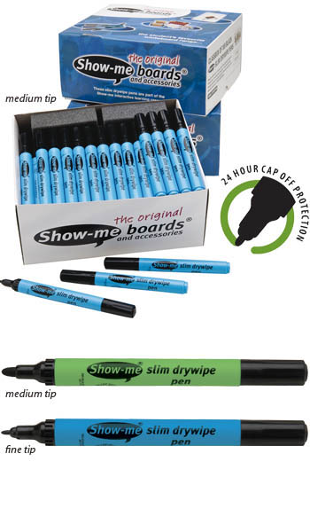 Classbox of 100 Slim Barrel Drywipe Pens