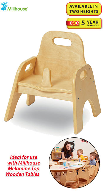 Wooden Stacking Sturdy Chair with Pommel