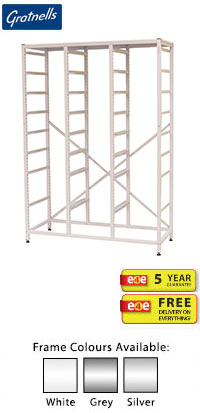 Gratnells Science Range - Mid Height Treble Frame - 1500mm With 39 Pairs of Runners