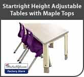 Height-Adjustable Classroom Table with Maple Tops