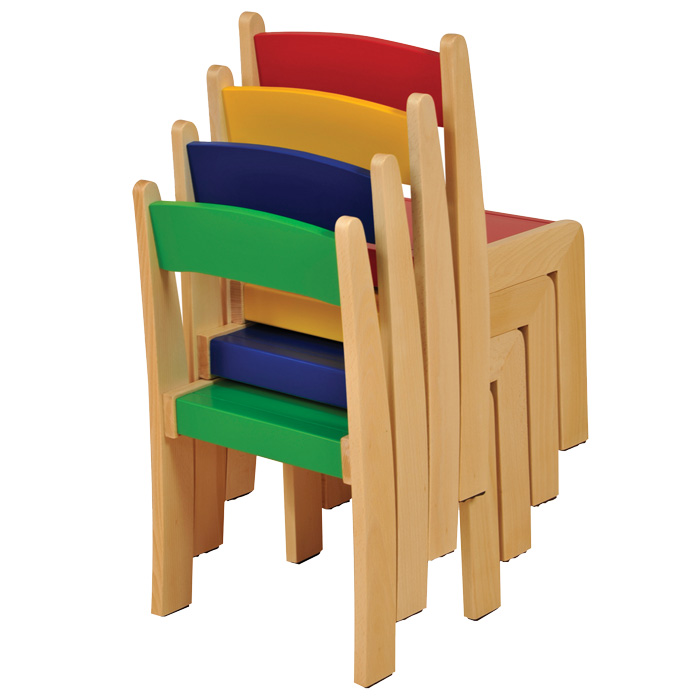 Solid Beech Stackable Chairs Mixed pack
