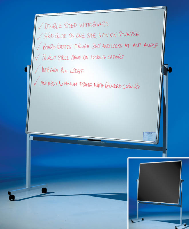 Swivel Non-Magnetic Board With Chalkboard Reverse